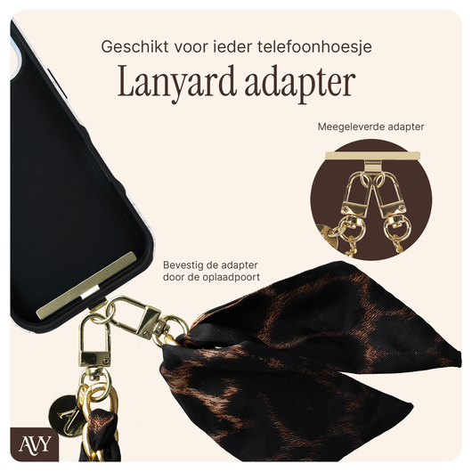 AVY Apple iPhone 16e Hoesje Met Koord 32CM Panthera Chic afbeelding 8