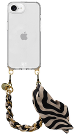 AVY Apple iPhone 16e Hoesje Met Koord 32CM Serengeti Zebra
