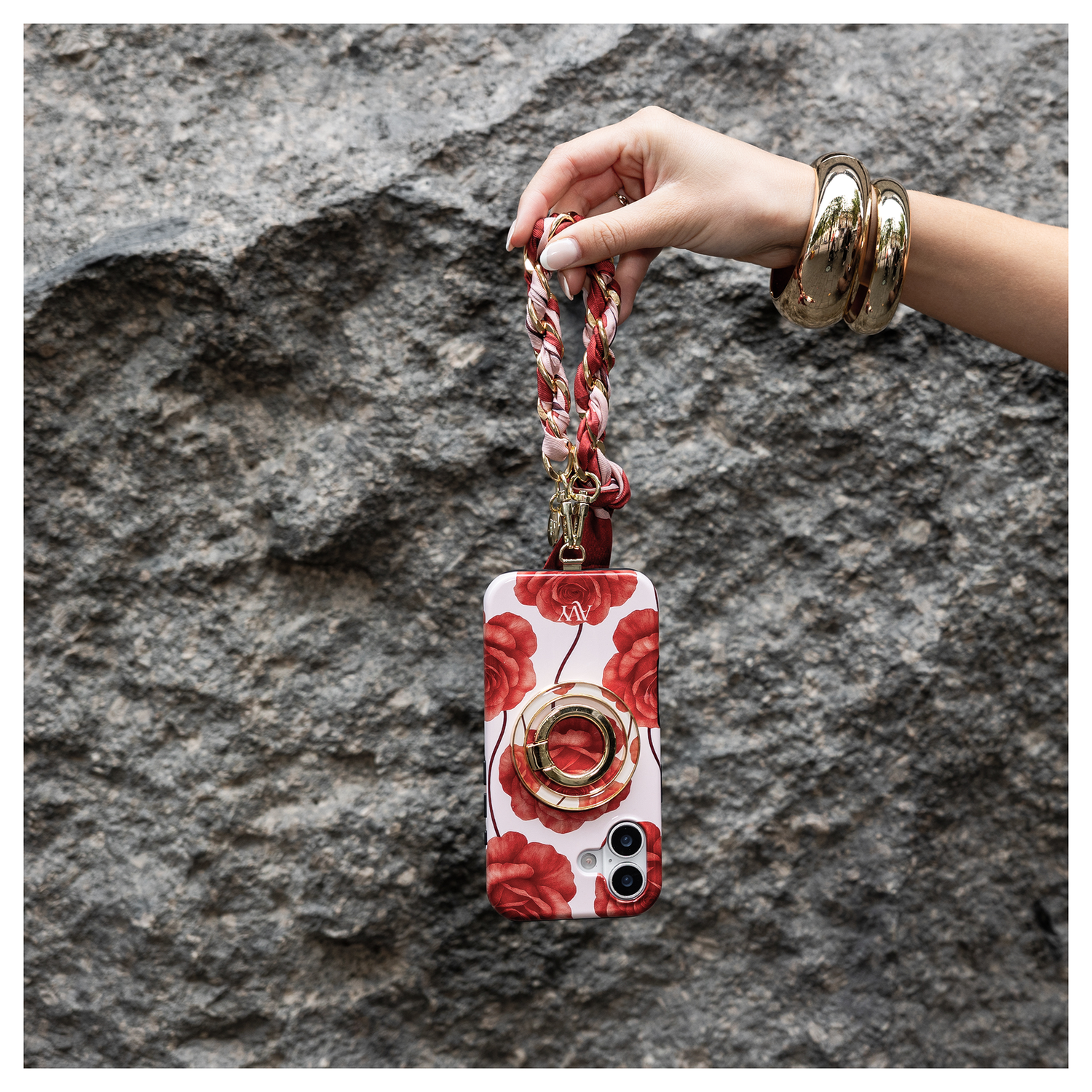 AVY Apple iPhone 16e Hoesje Met Koord 32CM Botanique Roses afbeelding 2