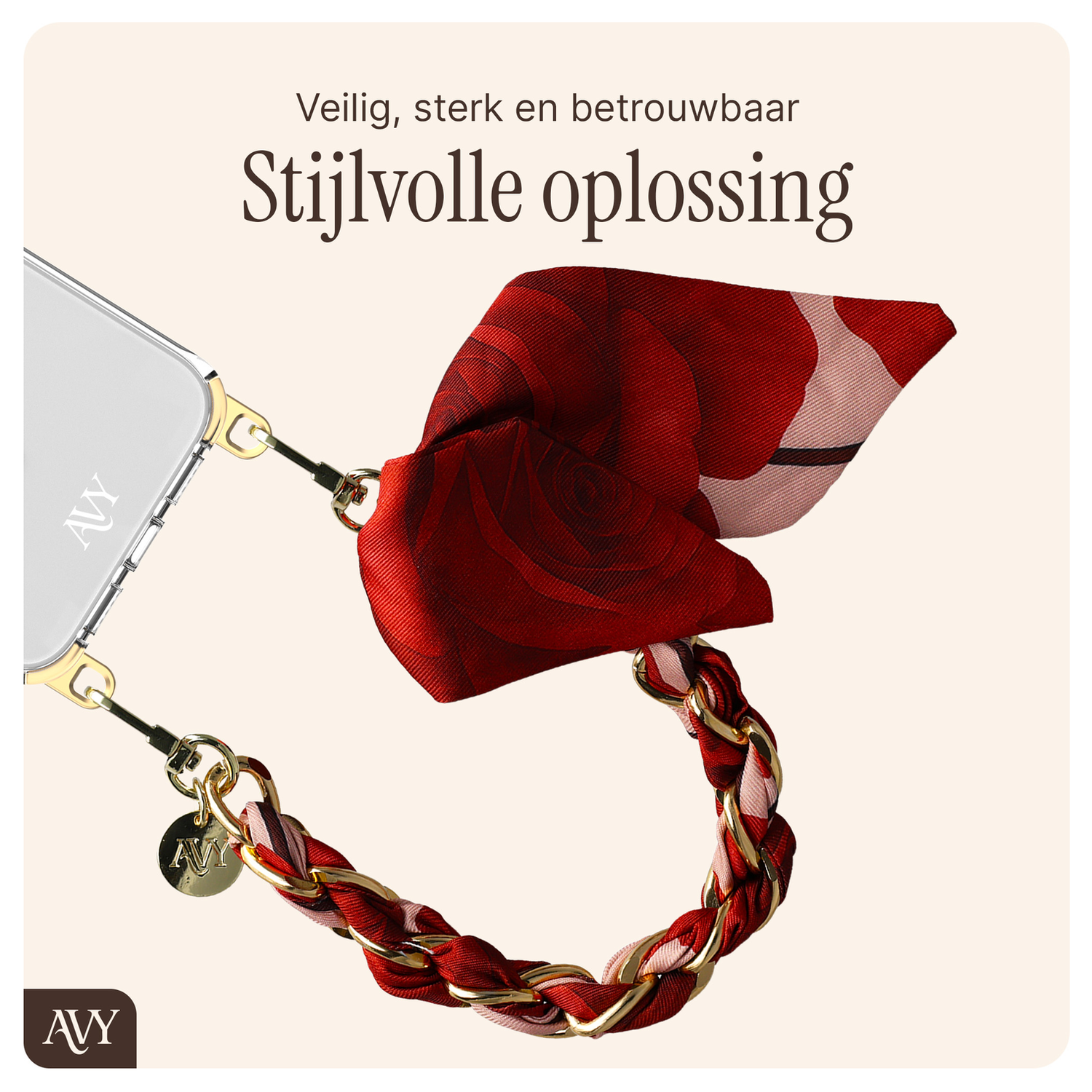 AVY Apple iPhone 16e Hoesje Met Koord 32CM Botanique Roses afbeelding 7