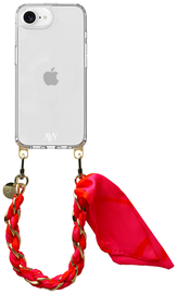 AVY Apple iPhone 16e Hoesje Met Koord 32CM Rosé Twist