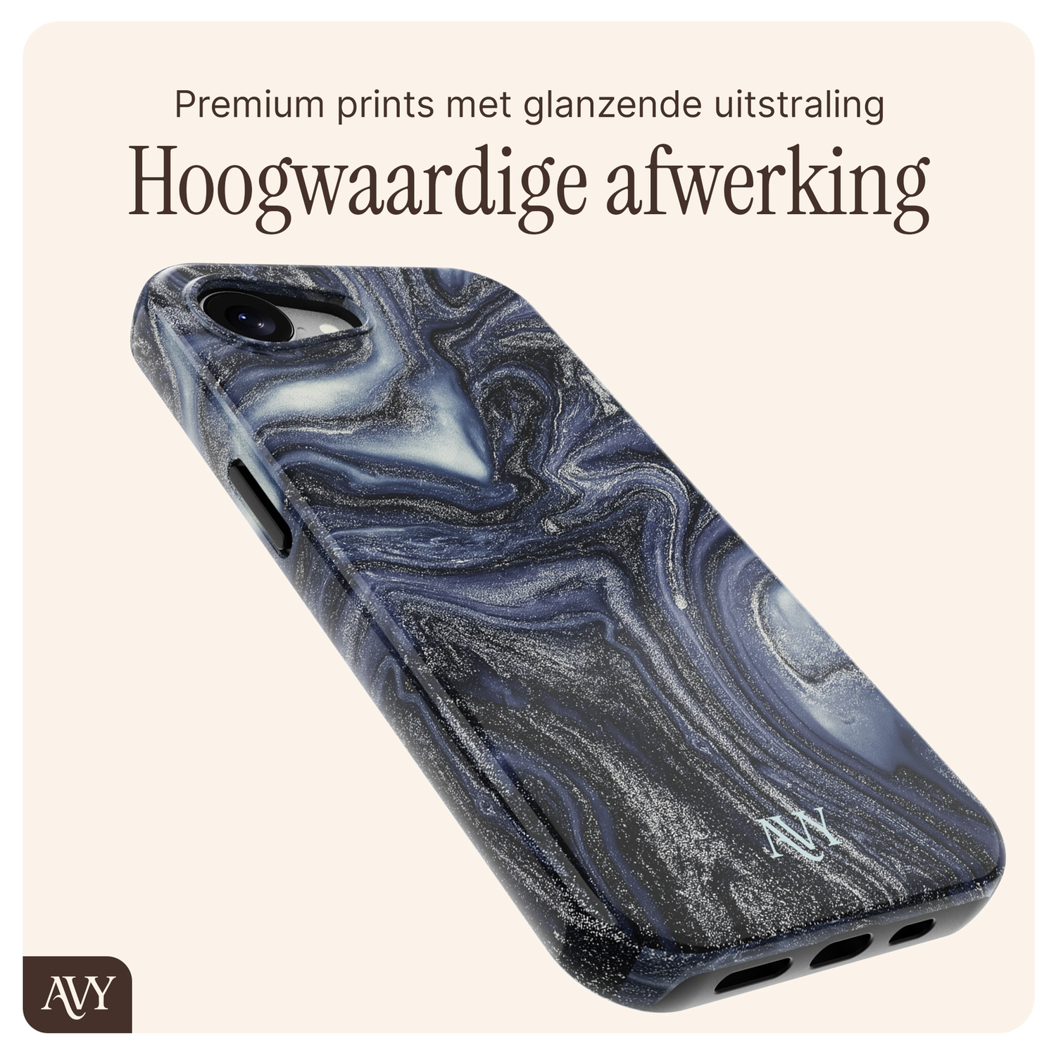 AVY Apple iPhone 16e MagSafe Hoesje met Koord 30CM Marmer Hearts afbeelding 10