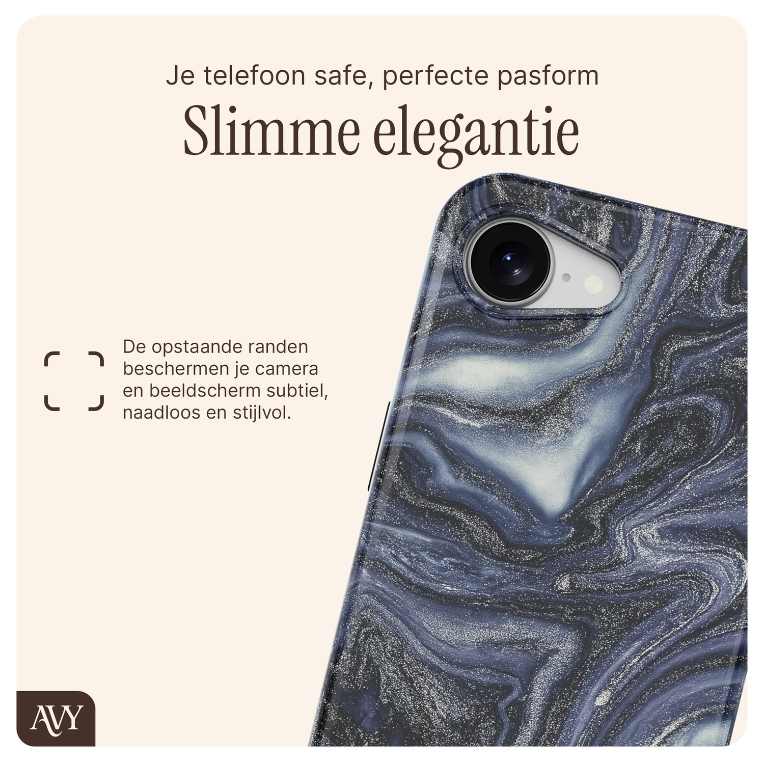 AVY Apple iPhone 16e MagSafe Hoesje met Koord 30CM Marmer Hearts afbeelding 12