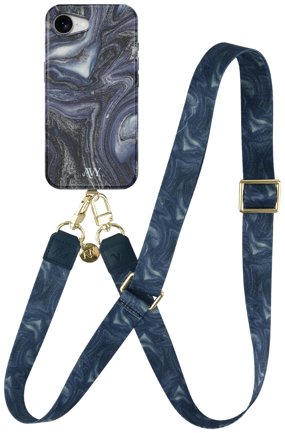 AVY Apple iPhone 16e MagSafe Hoesje met Koord 130CM Obscura Blue afbeelding 1