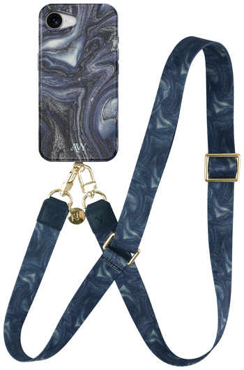 AVY Apple iPhone 16e MagSafe Hoesje met Koord 130CM Obscura Blue afbeelding 1