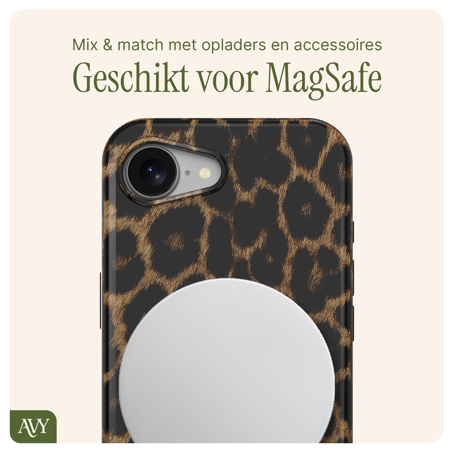 AVY Apple iPhone 16e MagSafe Hoesje met Koord 30CM Panther Hearts afbeelding 9