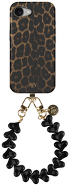 AVY Apple iPhone 16e MagSafe Hoesje met Koord 30CM Panther Hearts