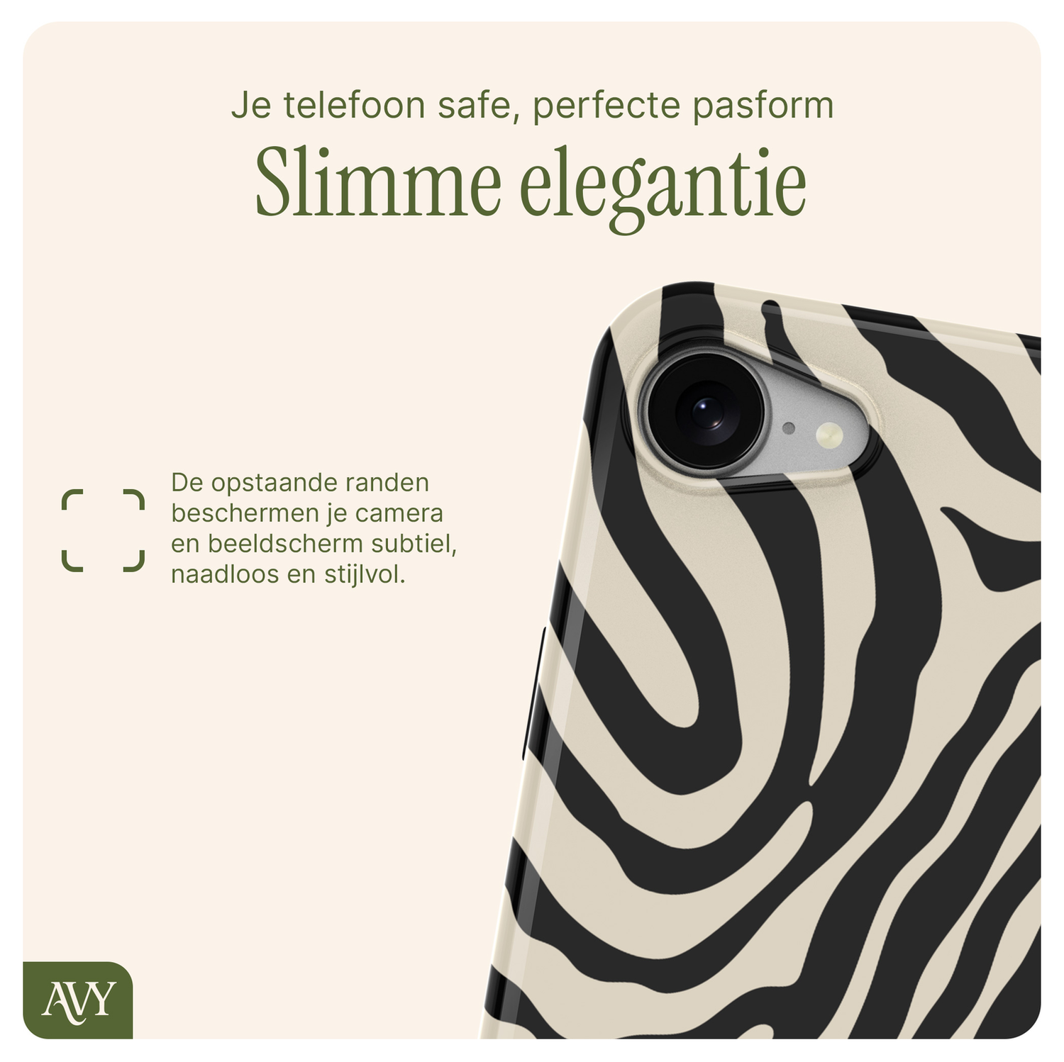 AVY Apple iPhone 16e MagSafe Hoesje met Koord 30CM Zebra Hearts afbeelding 6