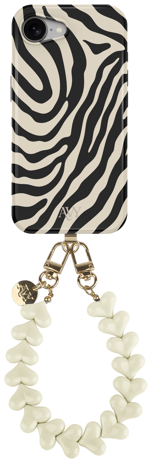 AVY Apple iPhone 16e MagSafe Hoesje met Koord 30CM Safari Hearts afbeelding 1