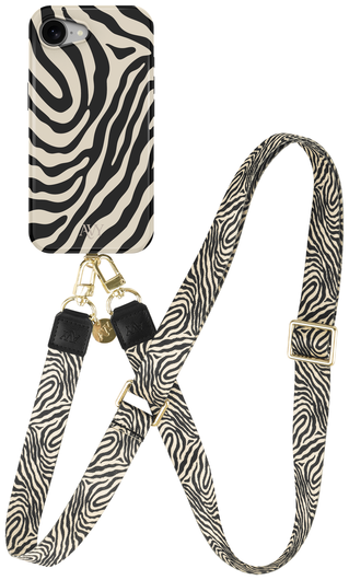 AVY Apple iPhone 16e MagSafe Hoesje met Koord 130CM Serengeti Zebra afbeelding 1
