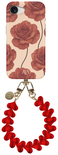 AVY Apple iPhone 16e MagSafe Hoesje met Koord 30CM Hearts & Roses afbeelding 1