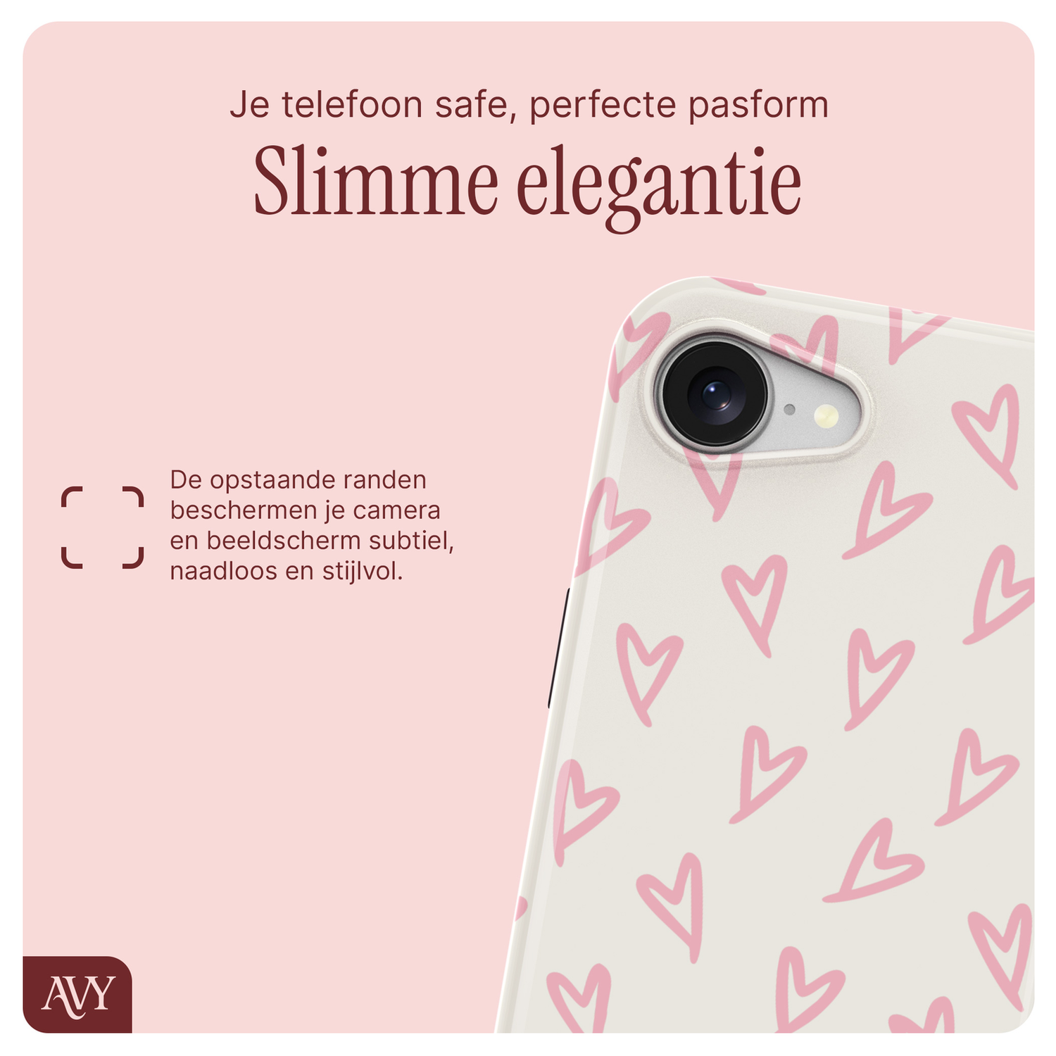 AVY Apple iPhone 16e MagSafe Hoesje met Koord 30CM Lovely Hearts afbeelding 6