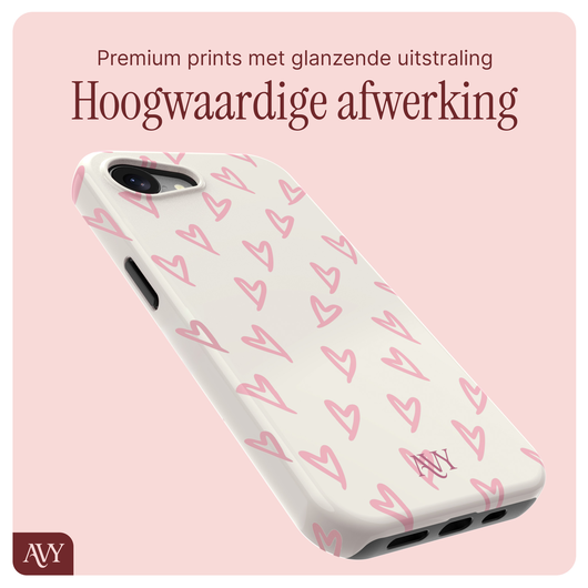 AVY Apple iPhone 16e MagSafe Hoesje met Koord 30CM Lovely Hearts afbeelding 9