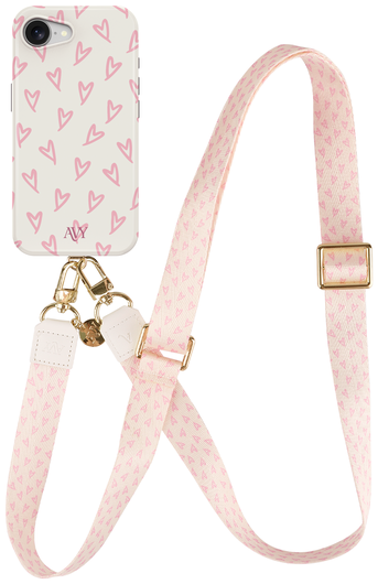 AVY Apple iPhone 16e MagSafe Hoesje met Koord 130CM Cupid Blush afbeelding 1