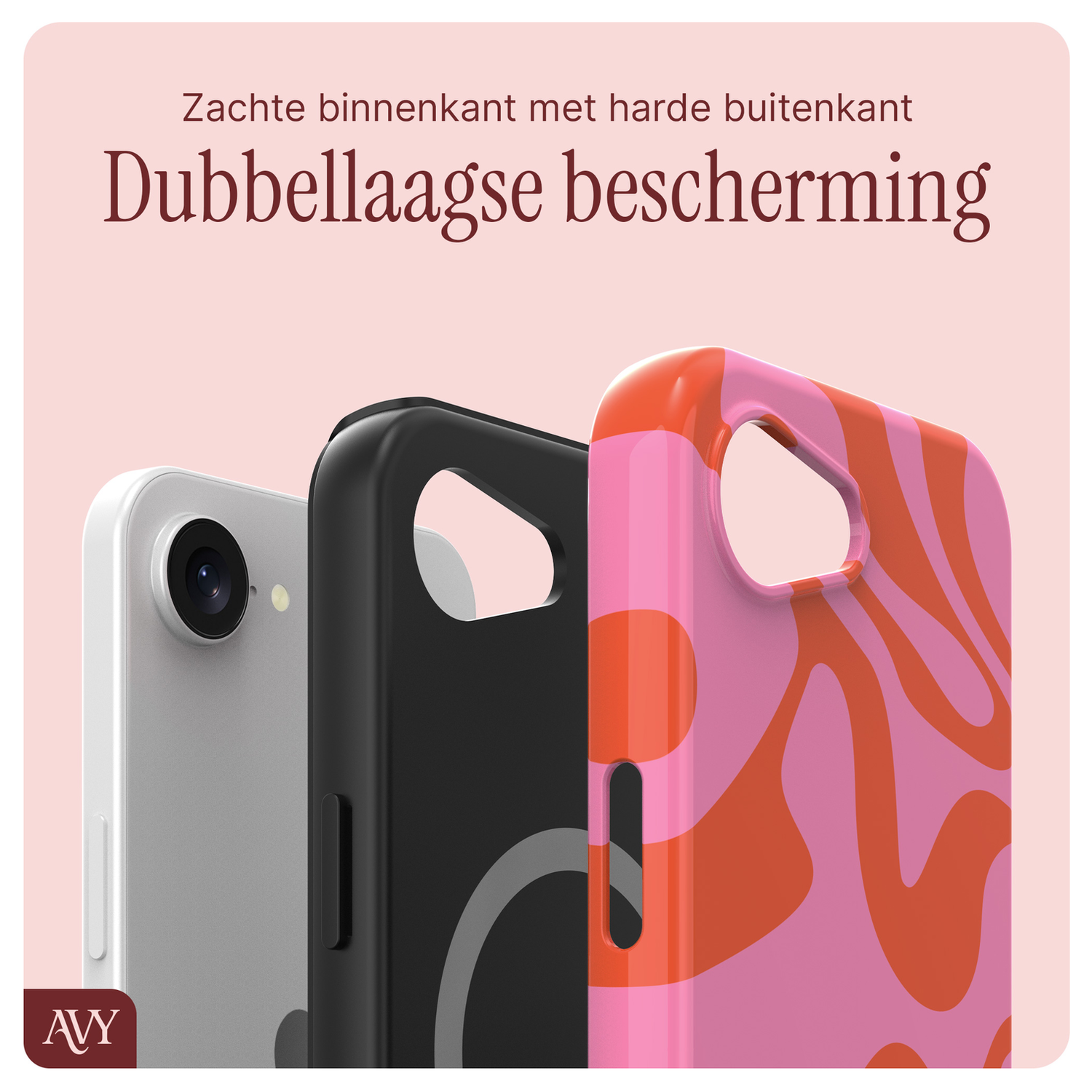 AVY Apple iPhone 16e MagSafe Hoesje met Koord 30CM Rose Hearts afbeelding 9