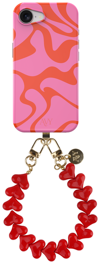 AVY Apple iPhone 16e MagSafe Hoesje met Koord 30CM Rose Hearts afbeelding 1