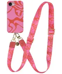 AVY Apple iPhone 16e MagSafe Hoesje met Koord 130CM Rosé Twist afbeelding