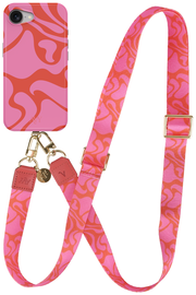 AVY Apple iPhone 16e MagSafe Hoesje met Koord 130CM Rosé Twist