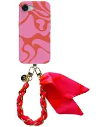 AVY Apple iPhone 16e MagSafe Hoesje met Koord 32CM Rosé Twist afbeelding