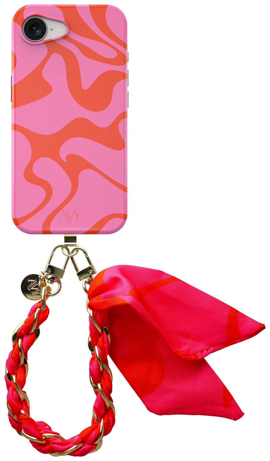 AVY Apple iPhone 16e MagSafe Hoesje met Koord 32CM Rosé Twist afbeelding 1