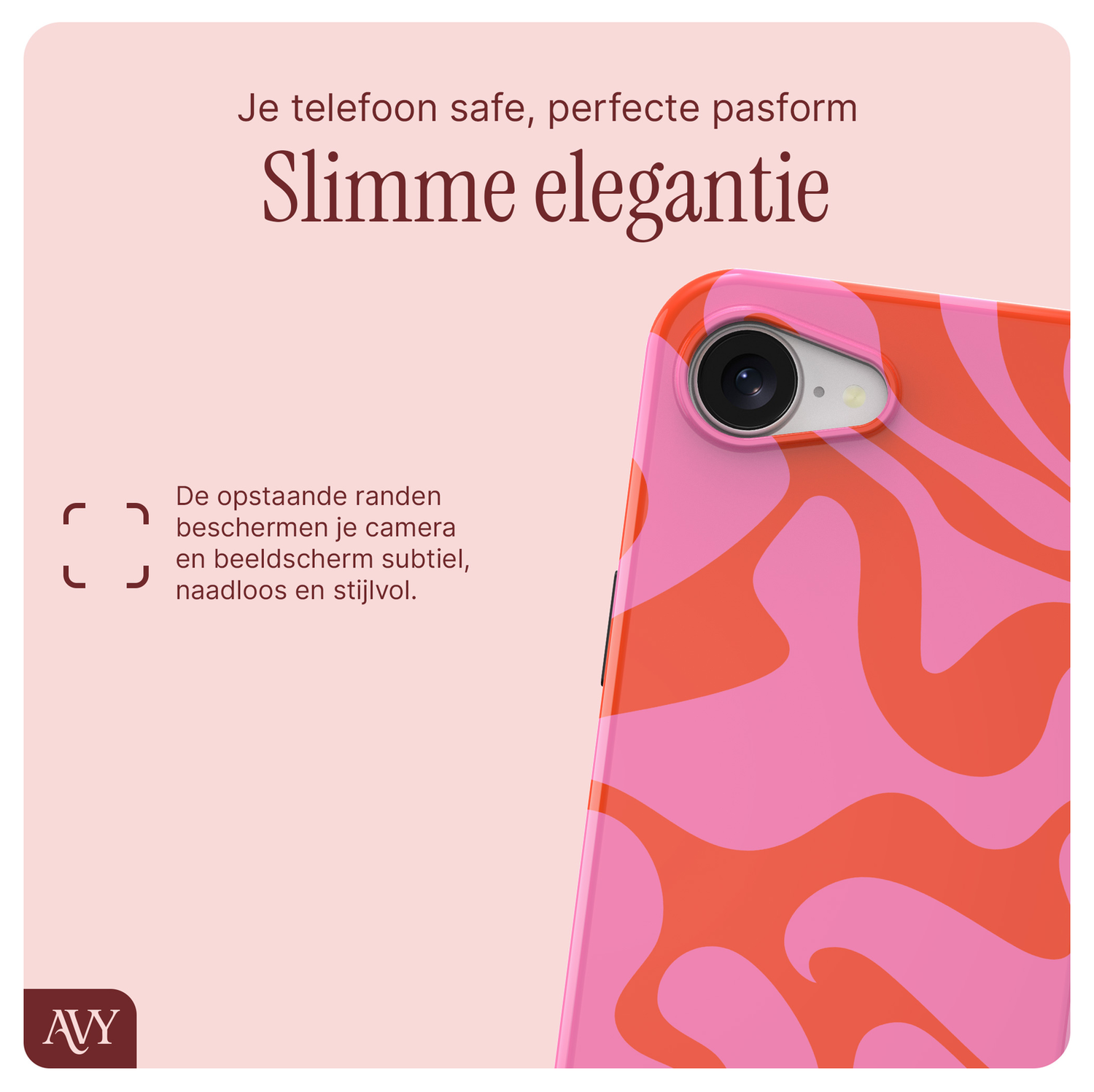 AVY Apple iPhone 16e MagSafe Hoesje met Koord 32CM Rosé Twist afbeelding 6