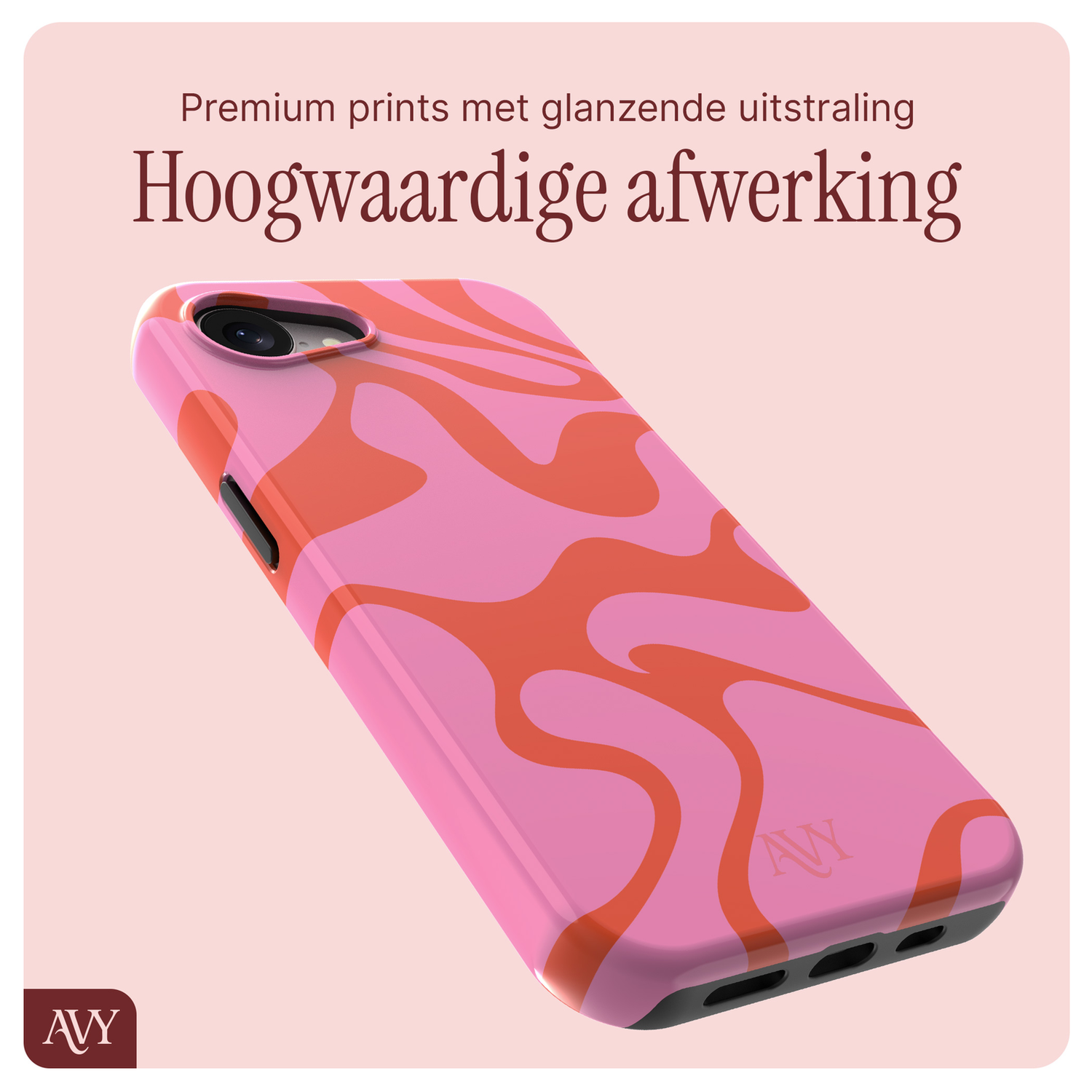 AVY Apple iPhone 16e MagSafe Hoesje met Koord 32CM Rosé Twist afbeelding 7