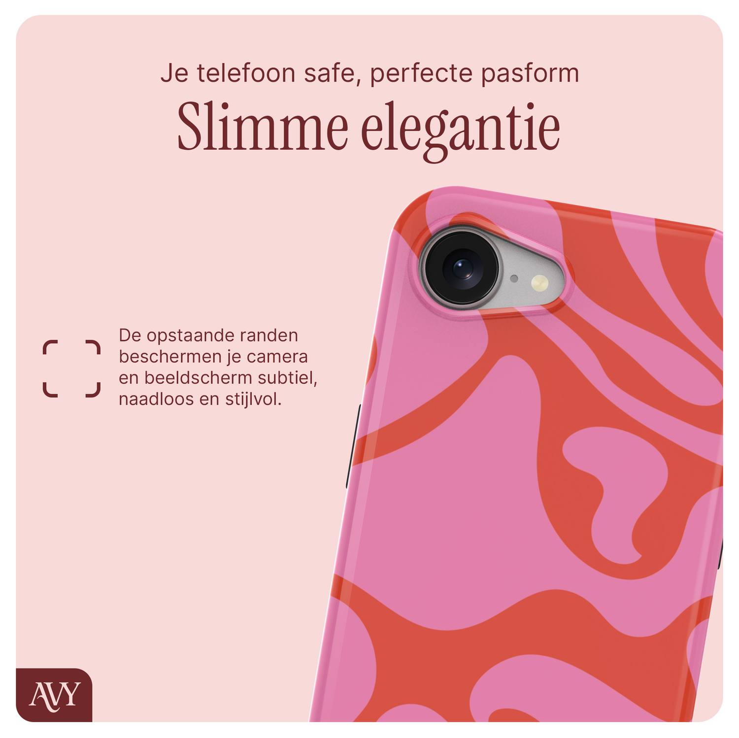 AVY Apple iPhone 16e MagSafe Hoesje met Koord 32CM Rosé Twist afbeelding 5