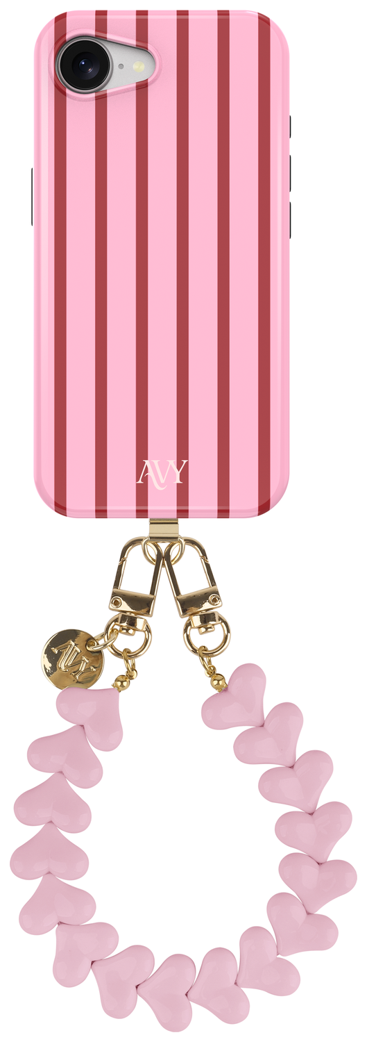 AVY Apple iPhone 16e MagSafe Hoesje met Koord 30CM Linea Hearts afbeelding 1