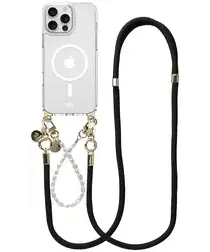 AVY Apple iPhone 14 Pro Max Hoesje met Koord & MagSafe Set Pearl & Rope Black afbeelding