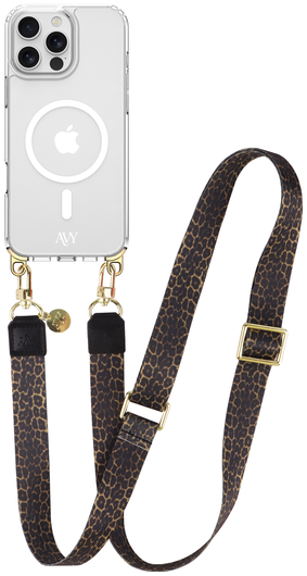 AVY Apple iPhone 14 Pro Max Hoesje met Koord & MagSafe 130CM Panthera Chic afbeelding 1