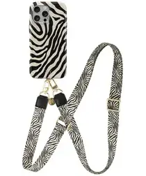 AVY Apple iPhone 14 Pro Max MagSafe Hoesje met Koord 130CM Serengeti Zebra afbeelding
