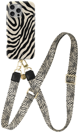 AVY Apple iPhone 14 Pro Max MagSafe Hoesje met Koord 130CM Serengeti Zebra