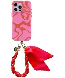 AVY Apple iPhone 14 Pro Max MagSafe Hoesje met Koord 32CM Rosé Twist afbeelding