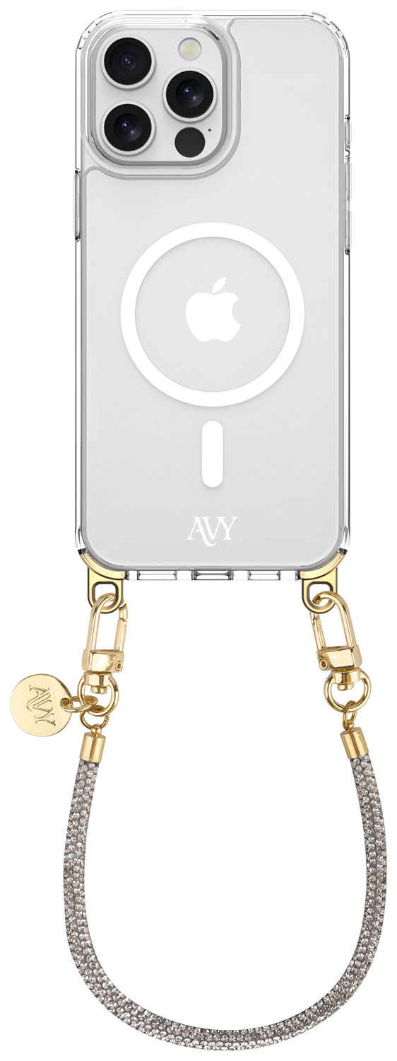 AVY Apple iPhone 13 Pro Hoesje met Koord & MagSafe 30CM Silver Spark afbeelding 1