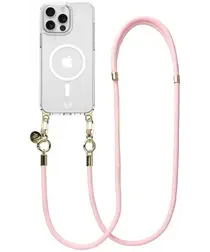 AVY Apple iPhone 13 Pro Hoesje met Koord & MagSafe 130CM Tressé Pink afbeelding