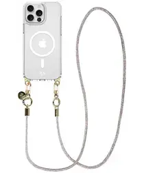 AVY Apple iPhone 13 Pro Hoesje met Koord & MagSafe 120CM Silver Spark Long afbeelding