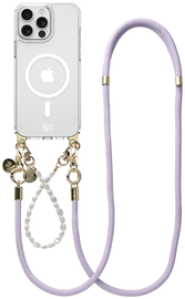 AVY Apple iPhone 13 Pro Hoesje met Koord & MagSafe Set Pearl & Rope Purple