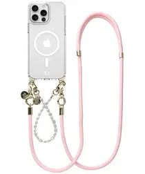 AVY Apple iPhone 13 Pro Hoesje met Koord & MagSafe Set Pearl & Rope Pink afbeelding