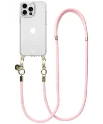 AVY Apple iPhone 13 Pro Hoesje Met Koord 130CM Tressé Pink afbeelding