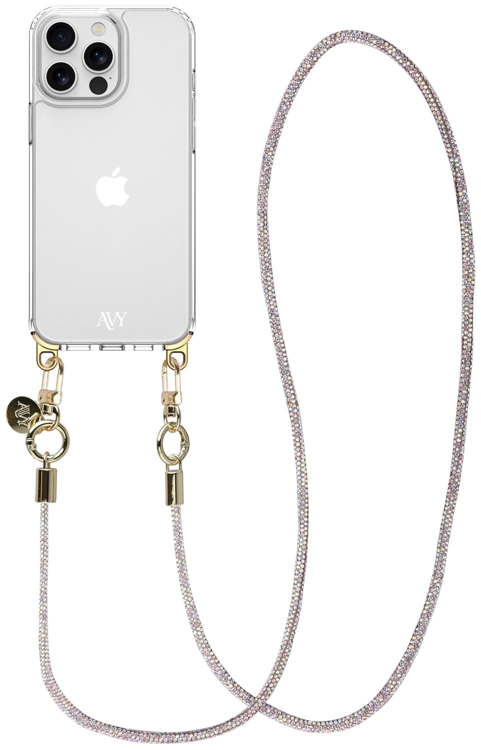 AVY Apple iPhone 13 Pro Hoesje Met Koord 120CM Silver Spark Long afbeelding 1