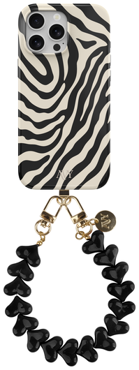 AVY Apple iPhone 13 Pro MagSafe Hoesje met Koord 30CM Zebra Hearts afbeelding 1