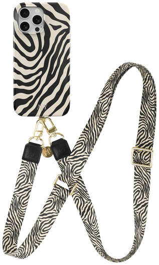 AVY Apple iPhone 13 Pro MagSafe Hoesje met Koord 130CM Serengeti Zebra afbeelding 1