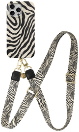 AVY Apple iPhone 13 Pro MagSafe Hoesje met Koord 130CM Serengeti Zebra