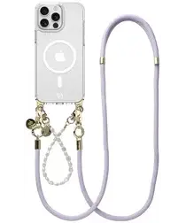 AVY Apple iPhone 13 Pro Max Hoesje met Koord & MagSafe Set Pearl & Rope Purple afbeelding