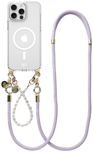 AVY Apple iPhone 13 Pro Max Hoesje met Koord & MagSafe Set Pearl & Rope Purple afbeelding 1