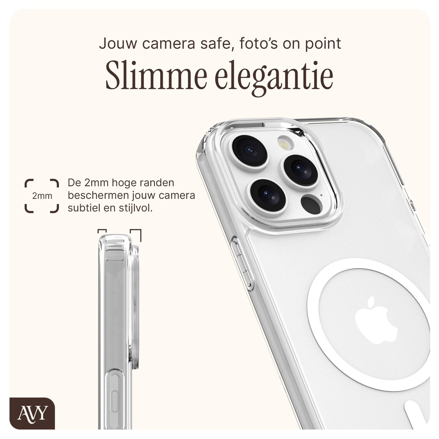 AVY Apple iPhone 13 Pro Max Hoesje met Koord & MagSafe Set Pearl & Rope Pink afbeelding 5