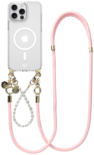 AVY Apple iPhone 13 Pro Max Hoesje met Koord & MagSafe Set Pearl & Rope Pink afbeelding 1