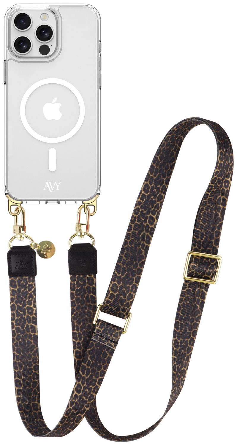AVY Apple iPhone 13 Pro Max Hoesje met Koord & MagSafe 130CM Panthera Chic afbeelding 1