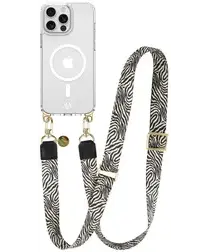 AVY Apple iPhone 13 Pro Max Hoesje met Koord & MagSafe 130CM Serengeti Zebra afbeelding