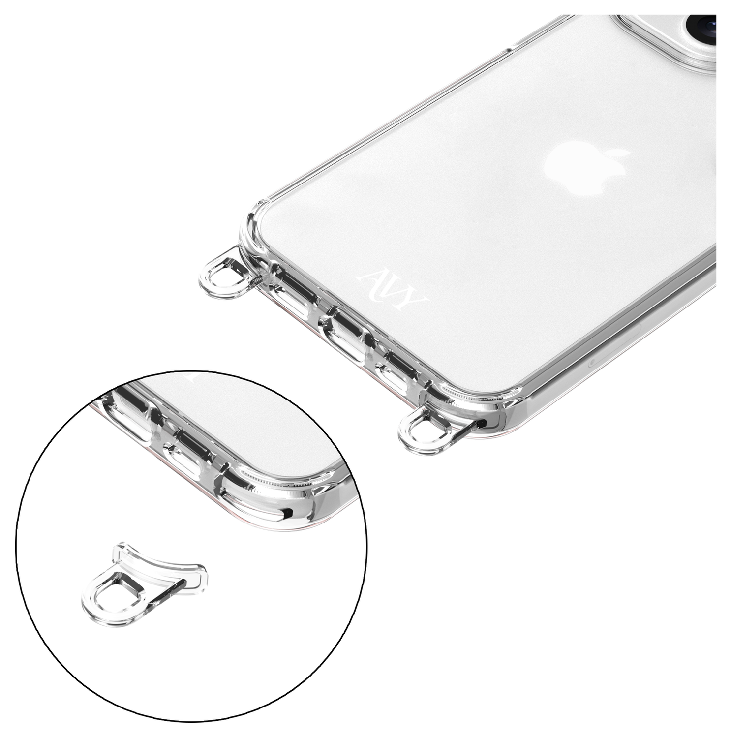 AVY Apple iPhone 13 Pro Max Hoesje Met Koord 30CM Silver Spark afbeelding 10